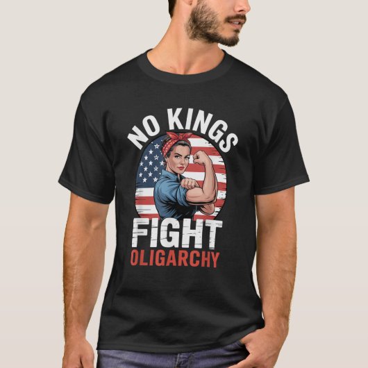 No Kings Fight Oligarchy T-Shirt Tシャツ (正面)