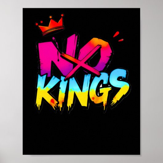 No Kings - Graffitiはっきりした文ステッカー ポスター (正面)