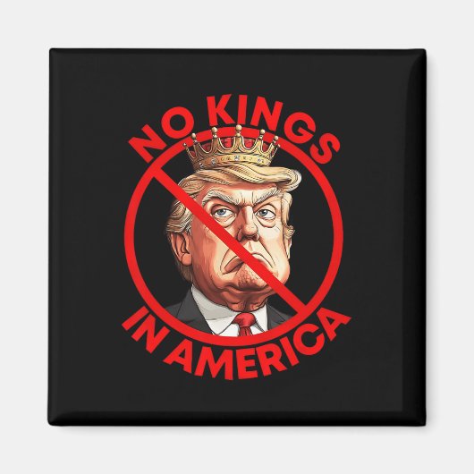 No Kings In Americaアンチトランプの抗議 マグネット (正面)