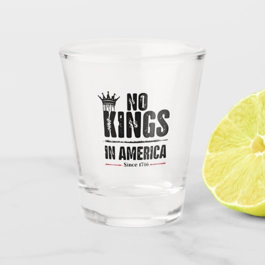 No Kings in Americaアンチトランプ米国愛国者 ショットグラス (正面)