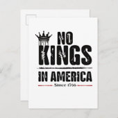 No Kings in Americaアンチトランプ米国愛国者 案内ポストカード (正面/裏面)