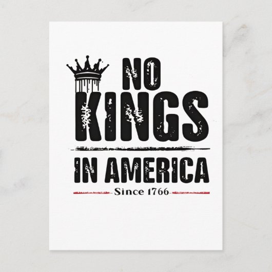 No Kings in Americaアンチトランプ米国愛国者 案内ポストカード (正面)