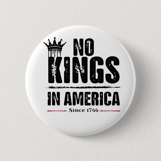 No Kings in Americaアンチトランプ米国愛国者 缶バッジ (正面)