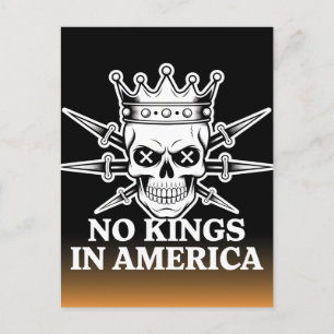 No Kings in Americaスカルと剣 ポストカード