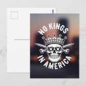 No Kings in AmericaスカルとSwords抽象芸術シティ ポストカード (正面/裏面)