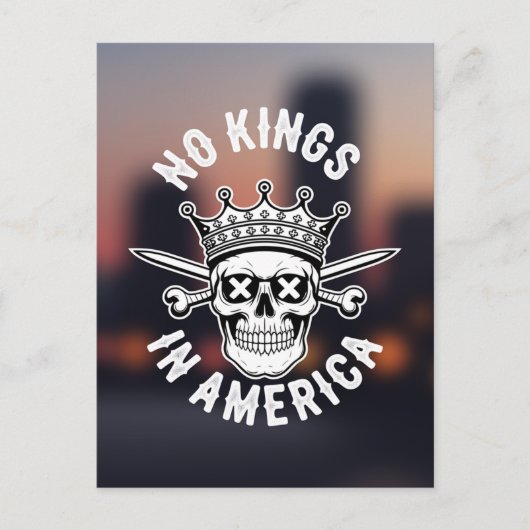 No Kings in AmericaスカルとSwords抽象芸術シティ ポストカード (正面)