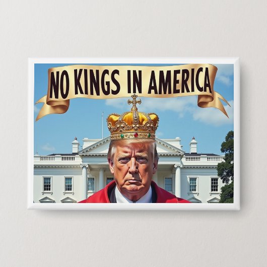 No Kings IN Americaボタン 缶バッジ (正面)