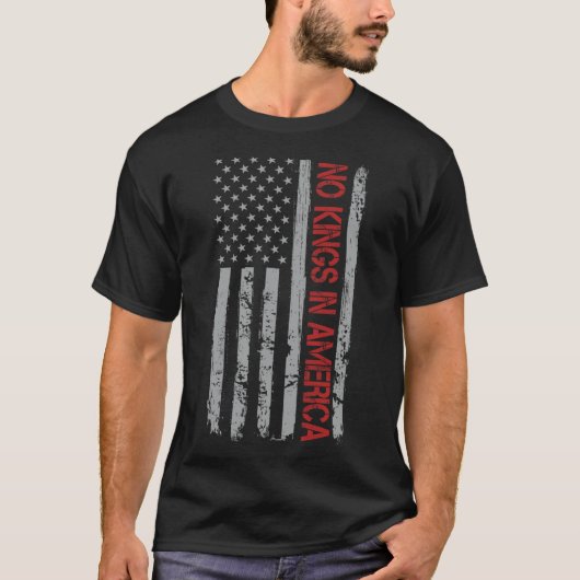 No Kings In America米国国旗のヴィンテージ Tシャツ (正面)