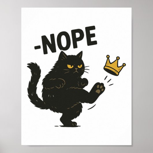 No Kings In America黒猫おもしろい政治ミーム ポスター (正面)