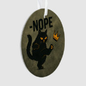 No Kings In America黒猫キックおもしろいクラウン オーナメント (正面)