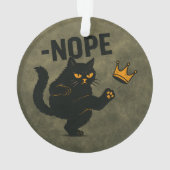 No Kings In America黒猫キックおもしろいクラウン オーナメント (裏面)