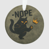 No Kings In America黒猫キックおもしろいクラウン オーナメント (正面)