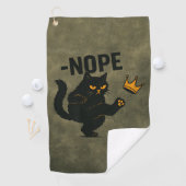 No Kings In America黒猫キックおもしろいクラウン ゴルフタオル (インサイチュ)