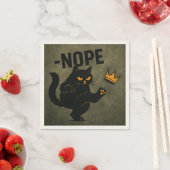 No Kings In America黒猫キックおもしろいクラウン スタンダードカクテルナプキン (インサイチュ)