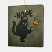 No Kings In America黒猫キックおもしろいクラウン セラミックオーナメント (左)