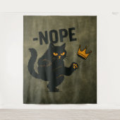 No Kings In America黒猫キックおもしろいクラウン タペストリー (正面)