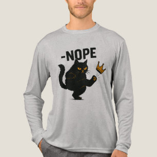 No Kings In America黒猫キックおもしろいクラウン トライブレンドTシャツ