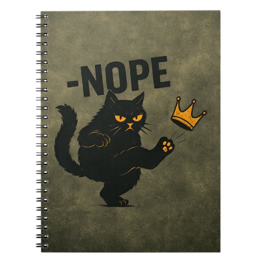 No Kings In America黒猫キックおもしろいクラウン ノートブック (正面)