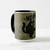 No Kings In America黒猫キックおもしろいクラウン マグカップ (正面左)
