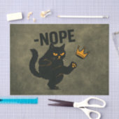 No Kings In America黒猫キックおもしろいクラウン 薄葉紙 (クラフト)