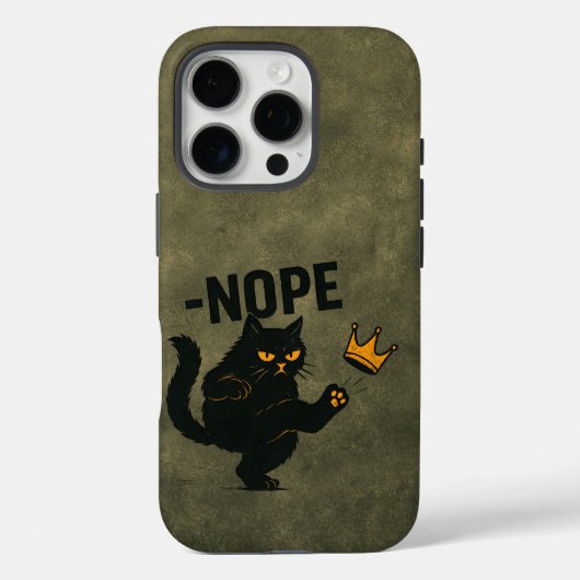 No Kings In America黒猫キックおもしろいクラウン Case-Mate iPhoneケース (裏面)