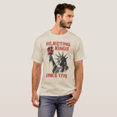 No Kings in America、アメリカに王様はいらないデー 抗議 Tシャツ (正面フル)