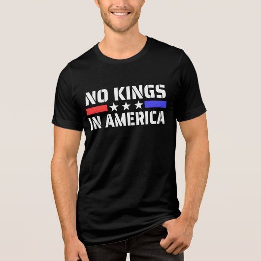 No Kings In America -アンチ君主制 トライブレンドＴシャツ (正面)