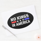No Kings In America -アンチ君主制 楕円形シール (封筒)