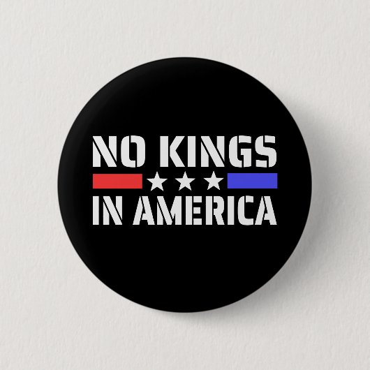 No Kings In America -アンチ君主制 缶バッジ (正面)