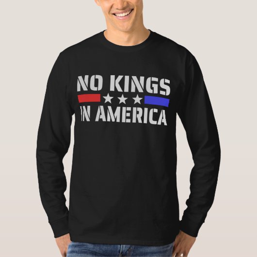 No Kings In America -アンチ君主制 Tシャツ (正面)