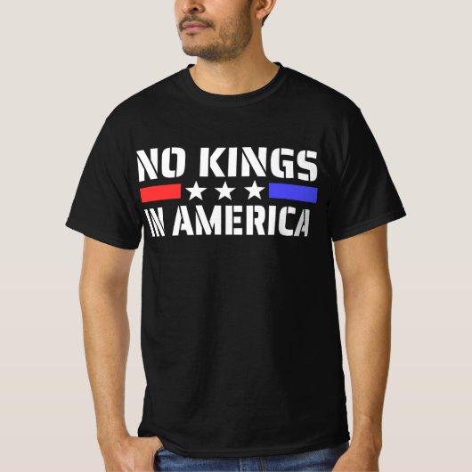 No Kings In America -アンチ君主制 Tシャツ (正面)