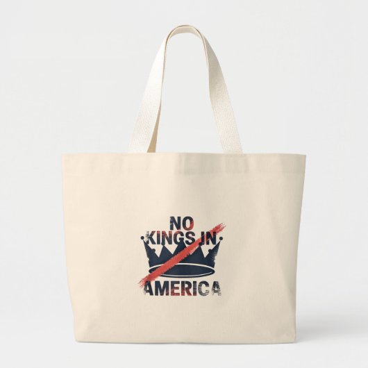 No Kings in America  ラージトートバッグ (正面)