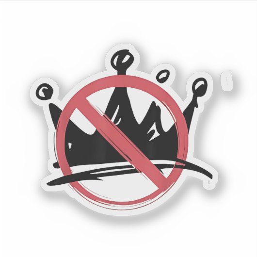 No Kings In America 2025 7月4日 シール (正面)