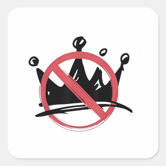 No Kings In America 2025 7月4日 スクエアシール (正面)