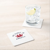 No Kings In America Anti Fascism USA Classic スクエアペーパーコースター (インサイチュ)