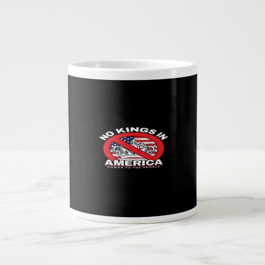 No Kings In America Anti-Monarchy Patriotic Design ジャンボコーヒーマグカップ (正面)