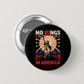 No Kings In America Anti Trump 3  缶バッジ (正面&裏面)