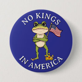 No Kings in America Anti-Trump Protest Large 缶バッジ