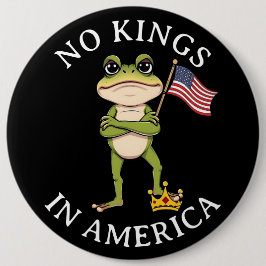 No Kings in America Anti-Trump Protest Large 缶バッジ