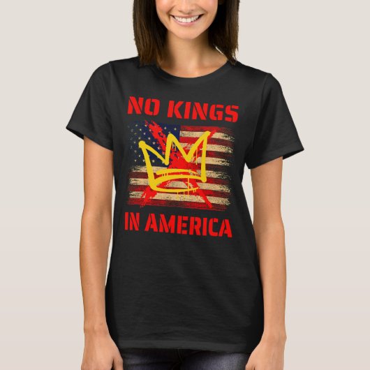 No Kings in America   anti Trump Tシャツ (正面)