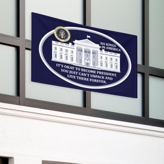No Kings in America Banner 横断幕 (ビルの外側)