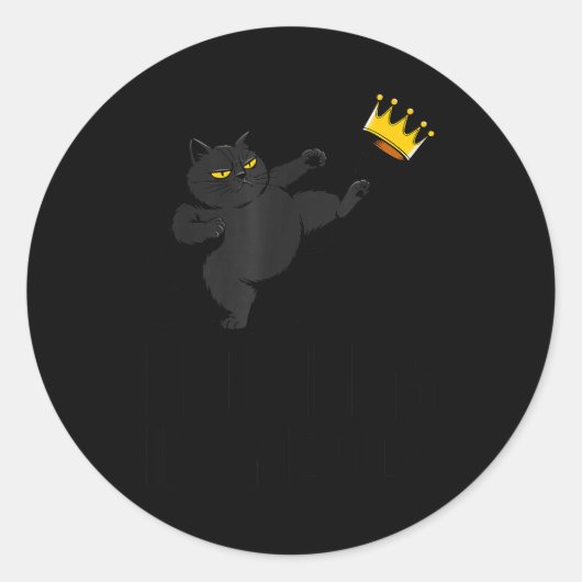 No Kings In America Black Cat Funny Litical Meme 4 ラウンドシール (正面)