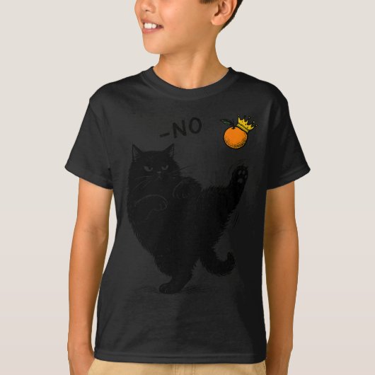 No Kings In America Black Cat Funny Litical Meme F Tシャツ (正面)