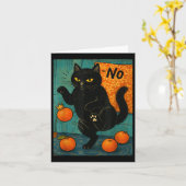 No Kings In America Black Cat Political Anti Trump カード (黄色い花)