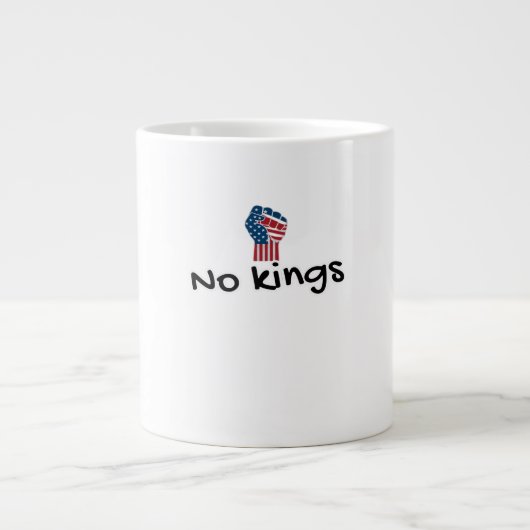 No Kings In America Classic Minimal Clean ジャンボコーヒーマグカップ (正面)
