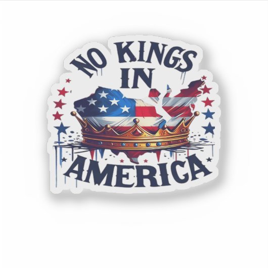No Kings In America Classic Retro Cool シール (正面)