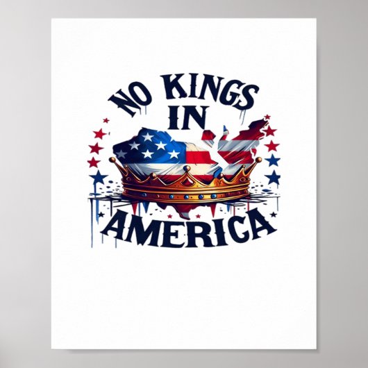 No Kings In America Classic Retro Cool ポスター (正面)
