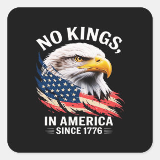 No Kings In America Classic Retro Graphic Design スクエアシール