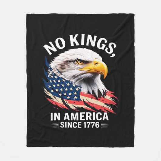 No Kings In America Classic Retro Graphic Design フリースブランケット (正面)