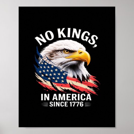 No Kings In America Classic Retro Graphic Design ポスター (正面)